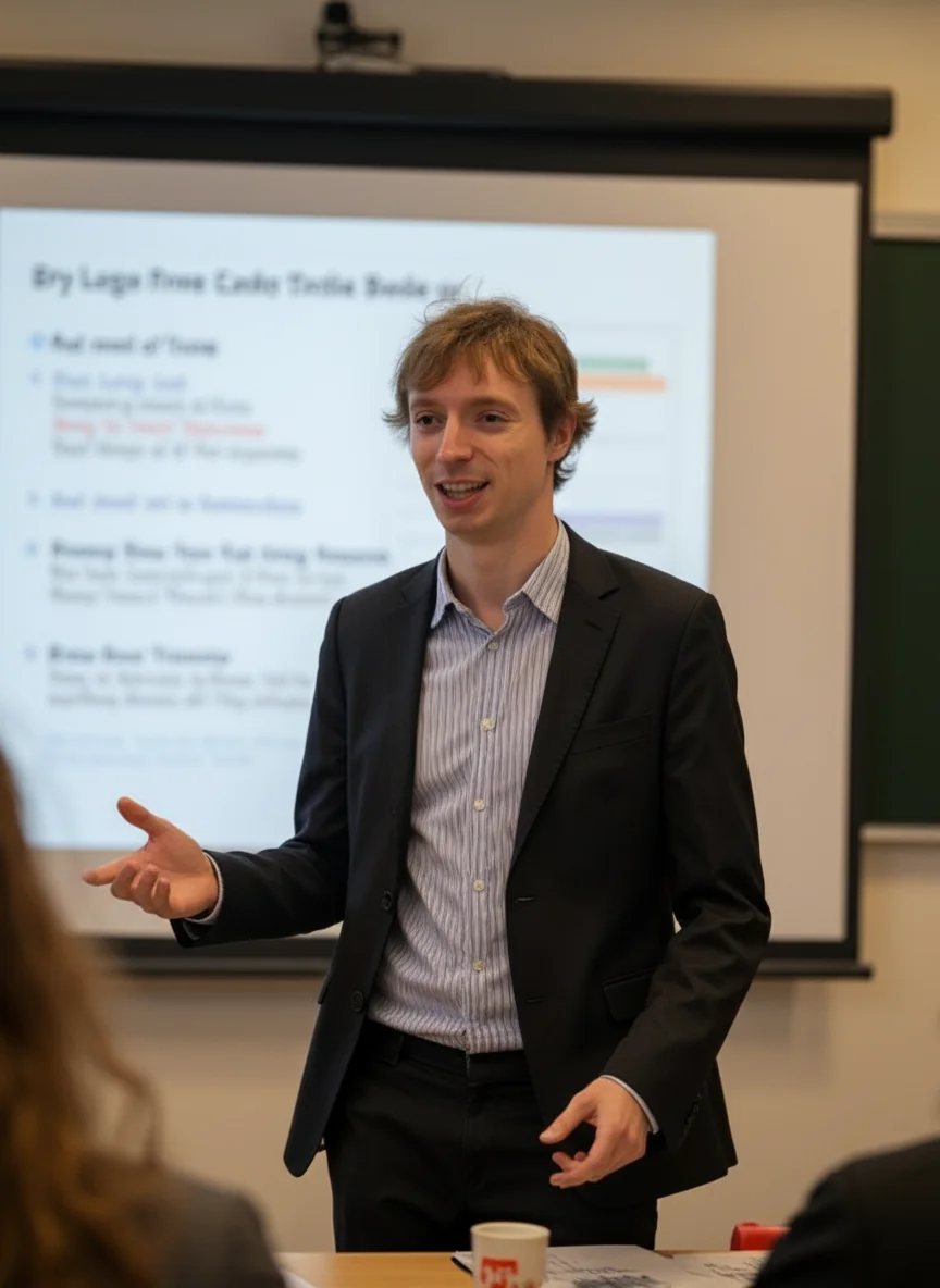 Fabian Drexler beim Hypnose-Seminar in Wien - Professionelle Hypnose-Ausbildung mit Flipchart und interaktivem Training für angehende Hypnotiseure