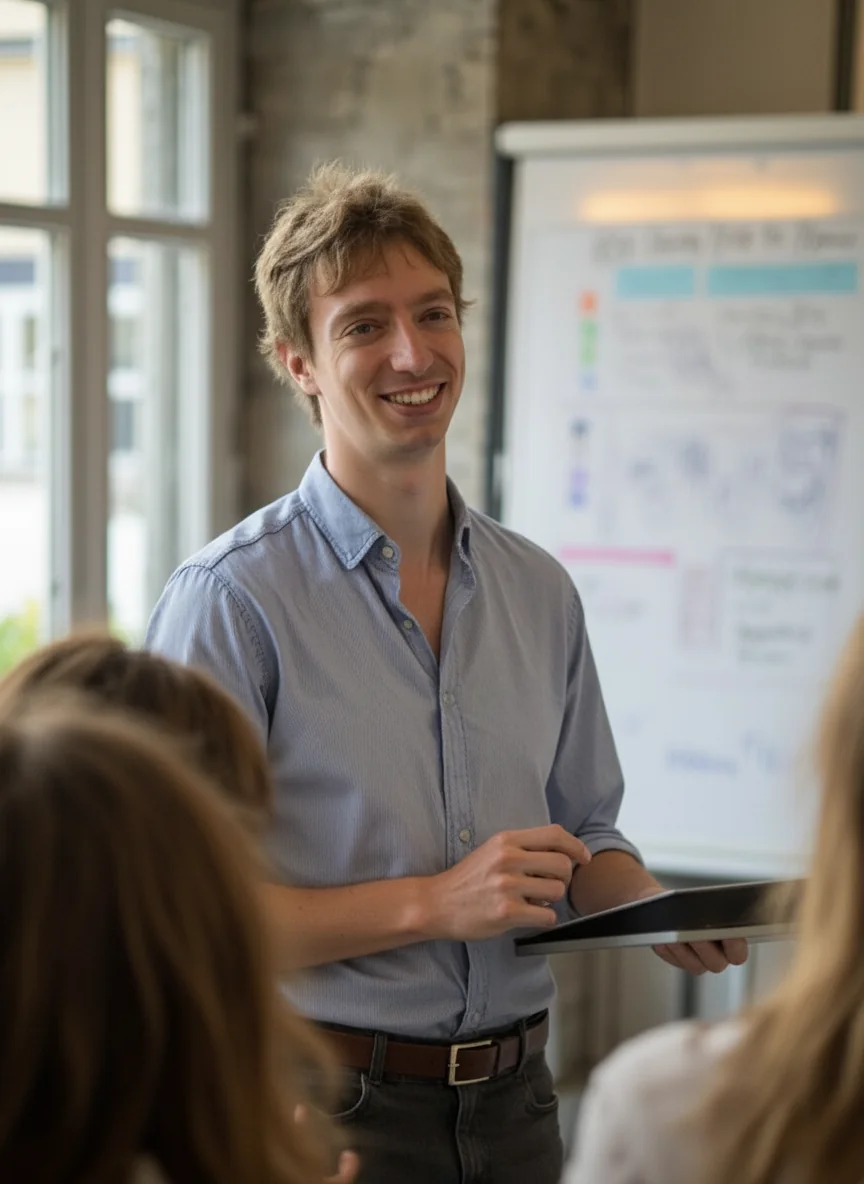Fabian Drexler – zertifizierter Hypnotiseur in Wien bei einem Spaziergang im Park, Anbieter der professionellen Hypnose-Ausbildung